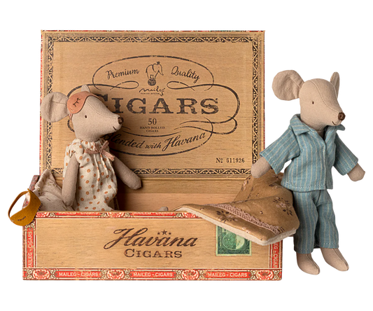 Mama und Papa Maus in Zigarrenbox