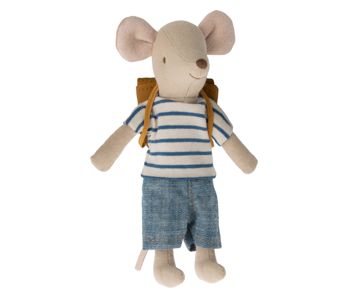 Dreiradmaus - großer Bruder mit Rucksack