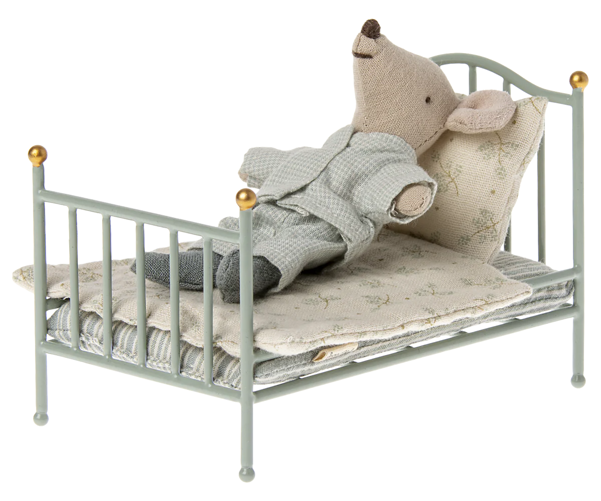 Vintage Bett Maus - Minze - Maileg