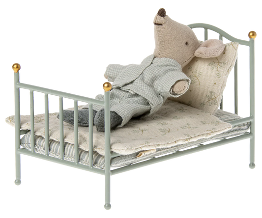 Vintage Bett Maus - Minze - Maileg