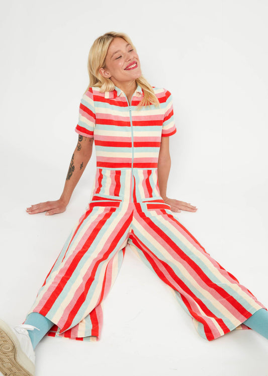 Jumpsuit Renée Love Candy Shop stripes -L - Blutsgeschwister