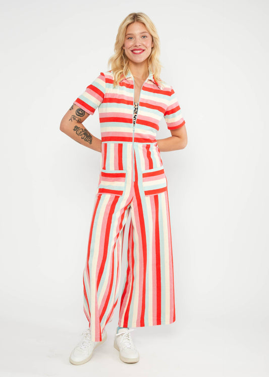 Jumpsuit Renée Love Candy Shop stripes -L - Blutsgeschwister